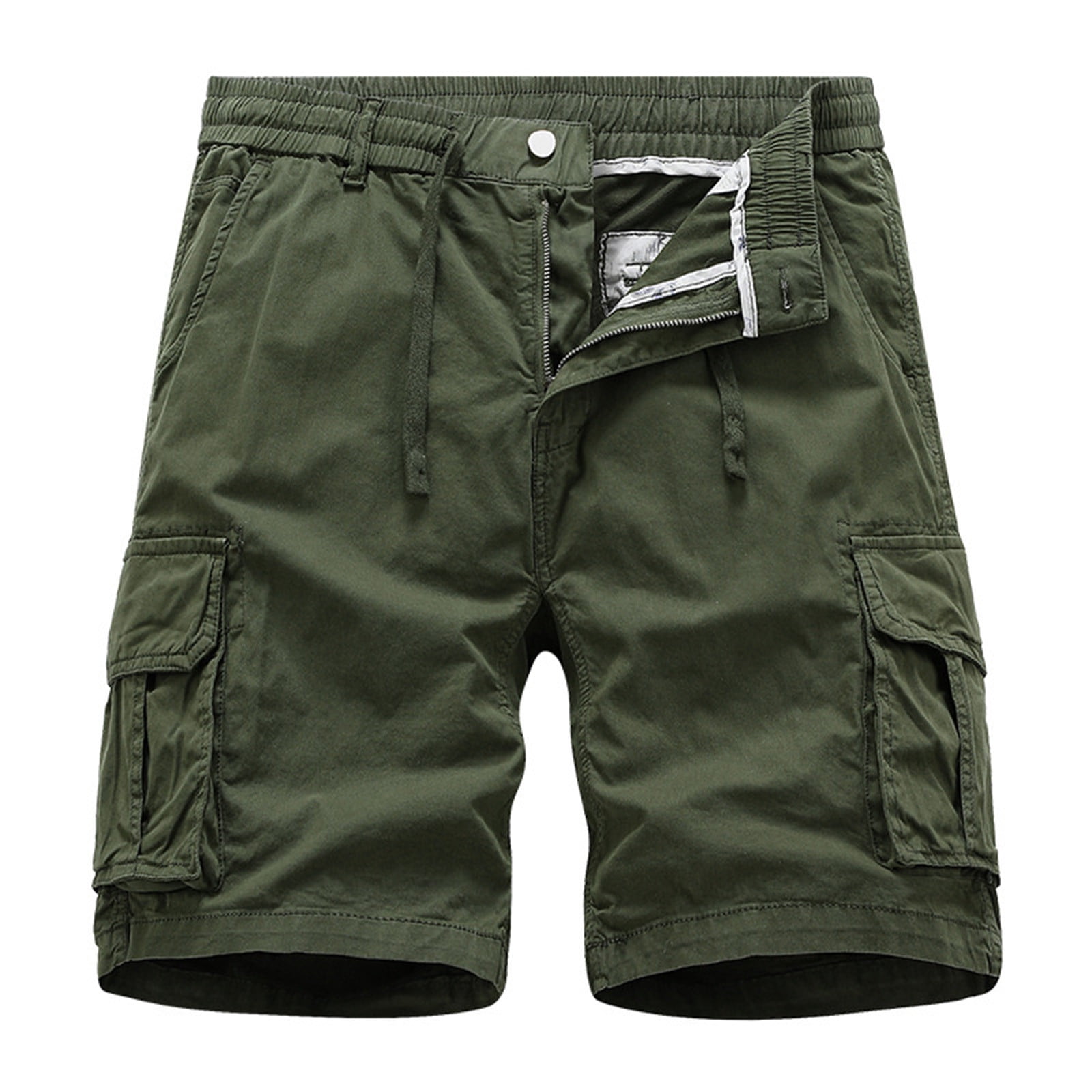 Pepeey Mens Linen Shorts Mens Long Shorts Shorts With Zipper Pockets