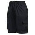 thumbnail image 1 of Pepeey Mens Shorts Elastic Waist, Cotton Drawstring Shorts Zipper Pocket Shorts Basic Mens Shorts Elastic Waist Shorts Men Knee Length Shorts Men's Long Cargo Shorts, 1 of 4