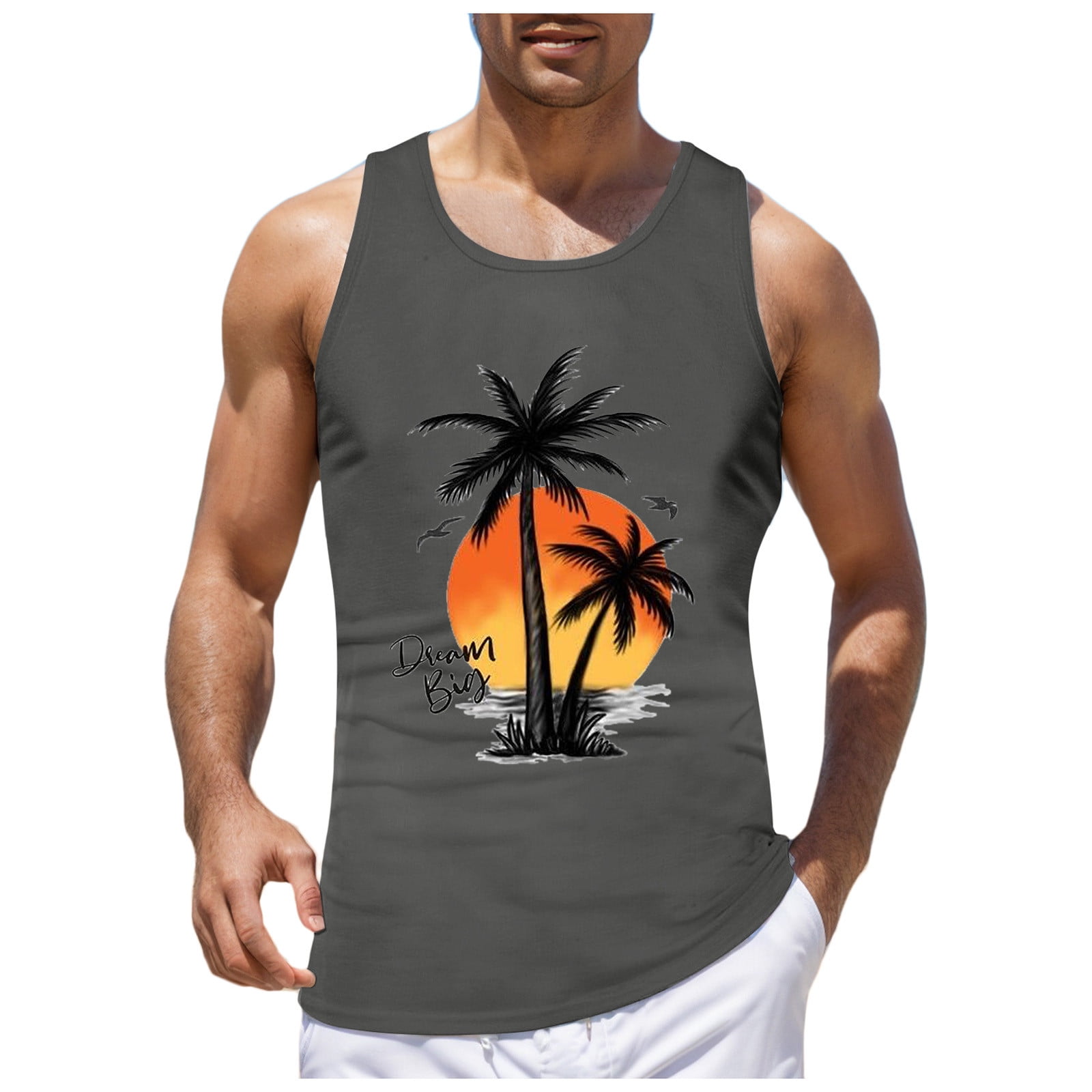 Pepeey Oversized Tank Tops for Men Men Sleeveless T Shirts Mens Pocket