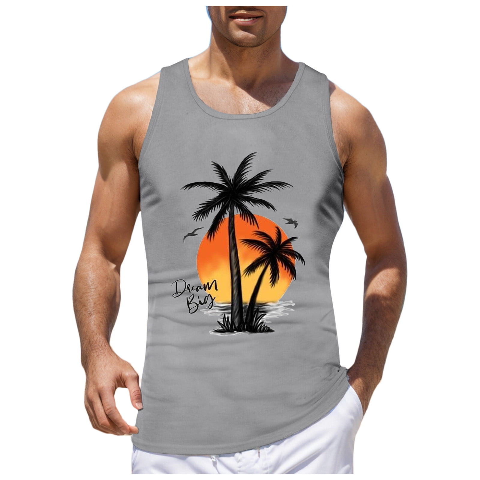 Pepeey Tank Tops Men White Mens Running Tank Top Black Cotton Tank Top