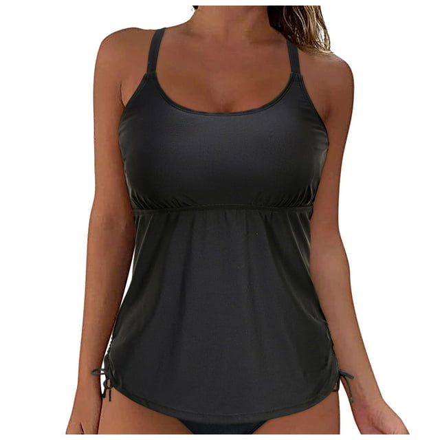 Ajshakl cropped swim tops womens spring summer solid color with
