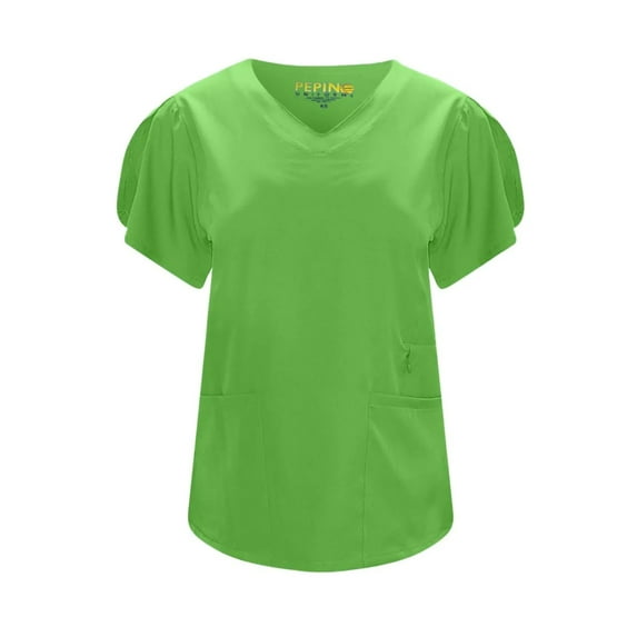 Pepino Uniforms Hidden Zipper V-Neck Scrub Top
