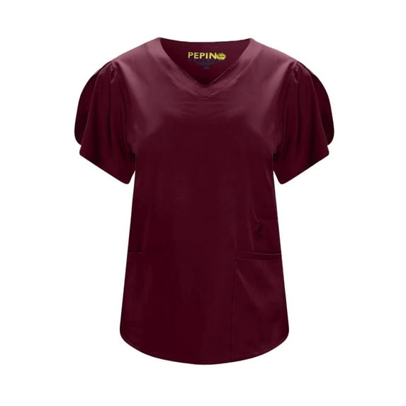 Pepino Uniforms Hidden Zipper V-Neck Scrub Top