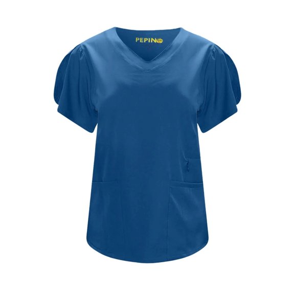 Pepino Uniforms Hidden Zipper V-Neck Scrub Top