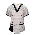 thumbnail image 1 of Pepino Uniforms Printed Blue EKG V-Neck Scrub Top, 1 of 1