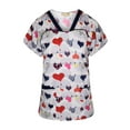 thumbnail image 1 of Pepino Uniforms Printed Navy Heartline Piping V-Neck Scrub Top, 1 of 1