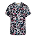 thumbnail image 1 of Pepino Uniforms Printed Polka Dot/Teal Mock Wrap Scrub Top, 1 of 1