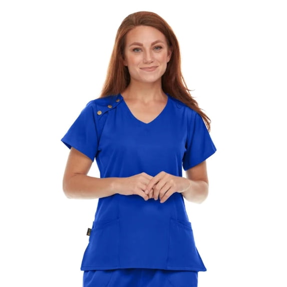 Pepino Uniforms Snaps V-Neck Scrub Top