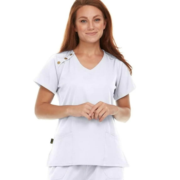 Pepino Uniforms Snaps V-Neck Scrub Top
