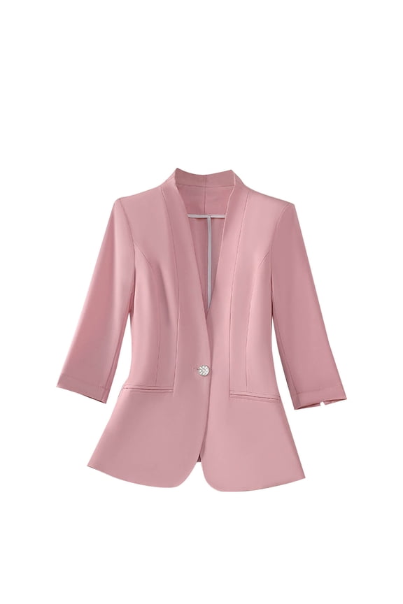 Peplum Blazer Women Business - 3/4 Sleeve Stretchy Lightweight Work Jacket Office Casual Dressy Minimalist Quiet Luxury Modern Tailored Comfort