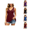 thumbnail image 1 of Peplum Tank Tops for Women Summer V Neck Ruffle Flowy Sleeveless Blouse Dressy Casual Vacation Outfits, 1 of 6
