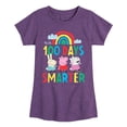 thumbnail image 1 of Peppa Pig - 100 Days Smarter - Girls Toddler And Youth Fitted Short Sleeve Tee, 1 of 5