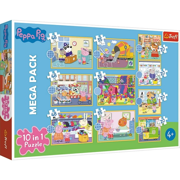 Trefl 10 in 1 (20, 35  48 Piece) Puzzle - Meet Peppa Pig Jigsaw Puzzle