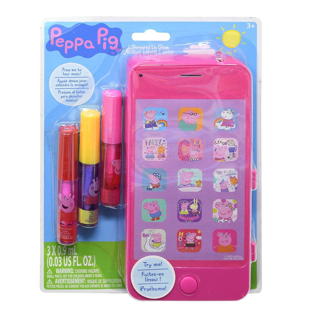 Peppa Pig 3pk Lip Gloss with Play Phone on Card