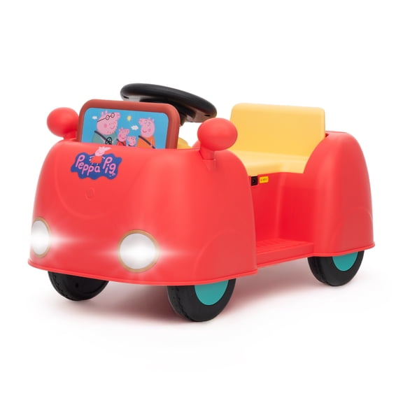 Peppa Pig 6V Electric Ride-On Car with Battery and Charger, Kids Toddler Ride-On Toy Vehicle, Red