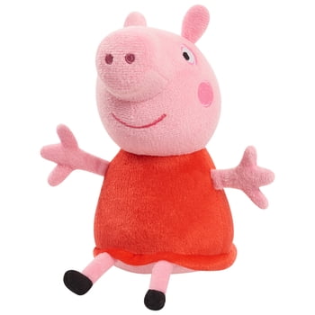 Just Play Peppa Pig 8-inch Bean Plush Peppa Pig, Super Soft & Cuddly Small Plush Stuffed Animal, Preschool Ages 2 up