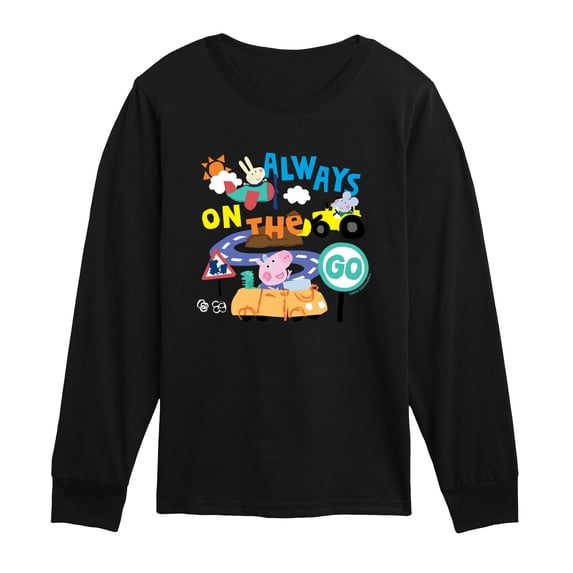 Peppa Pig - Always On The Go - Toddler Boys Long Sleeve Graphic T-Shirt