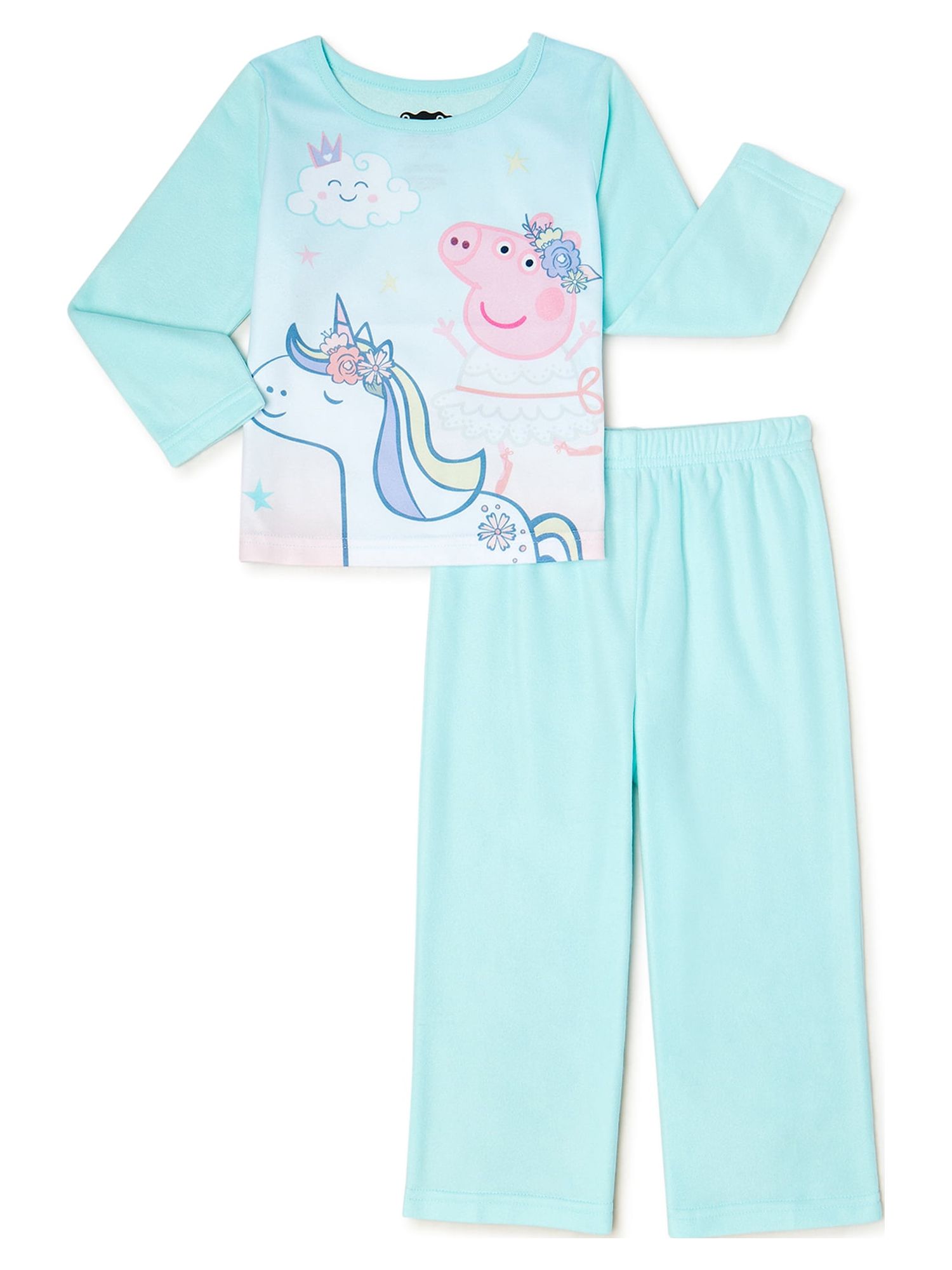 Peppa Pig Toddler girl short sleeve rainbow pajamas, 2piece set