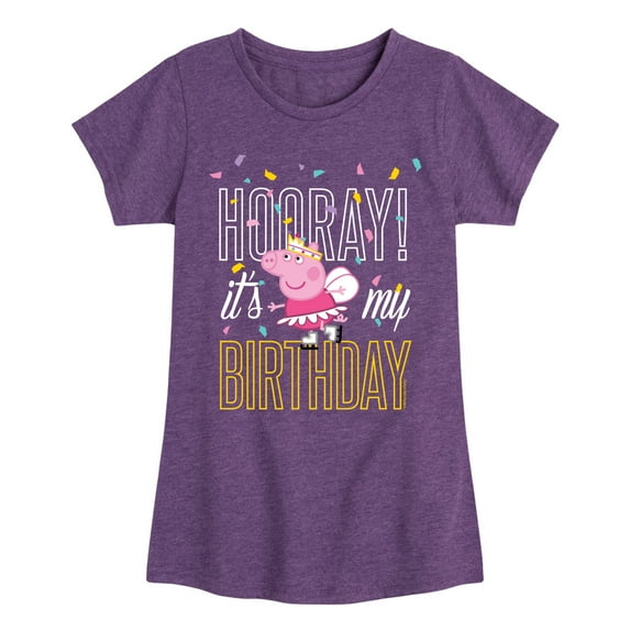 Peppa Pig - Birthday - Girls Toddler And Youth Fitted Short Sleeve Tee