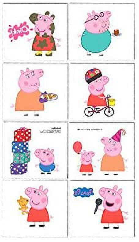 Peppa Pig Birthday Party Favor Temporary Tattoos