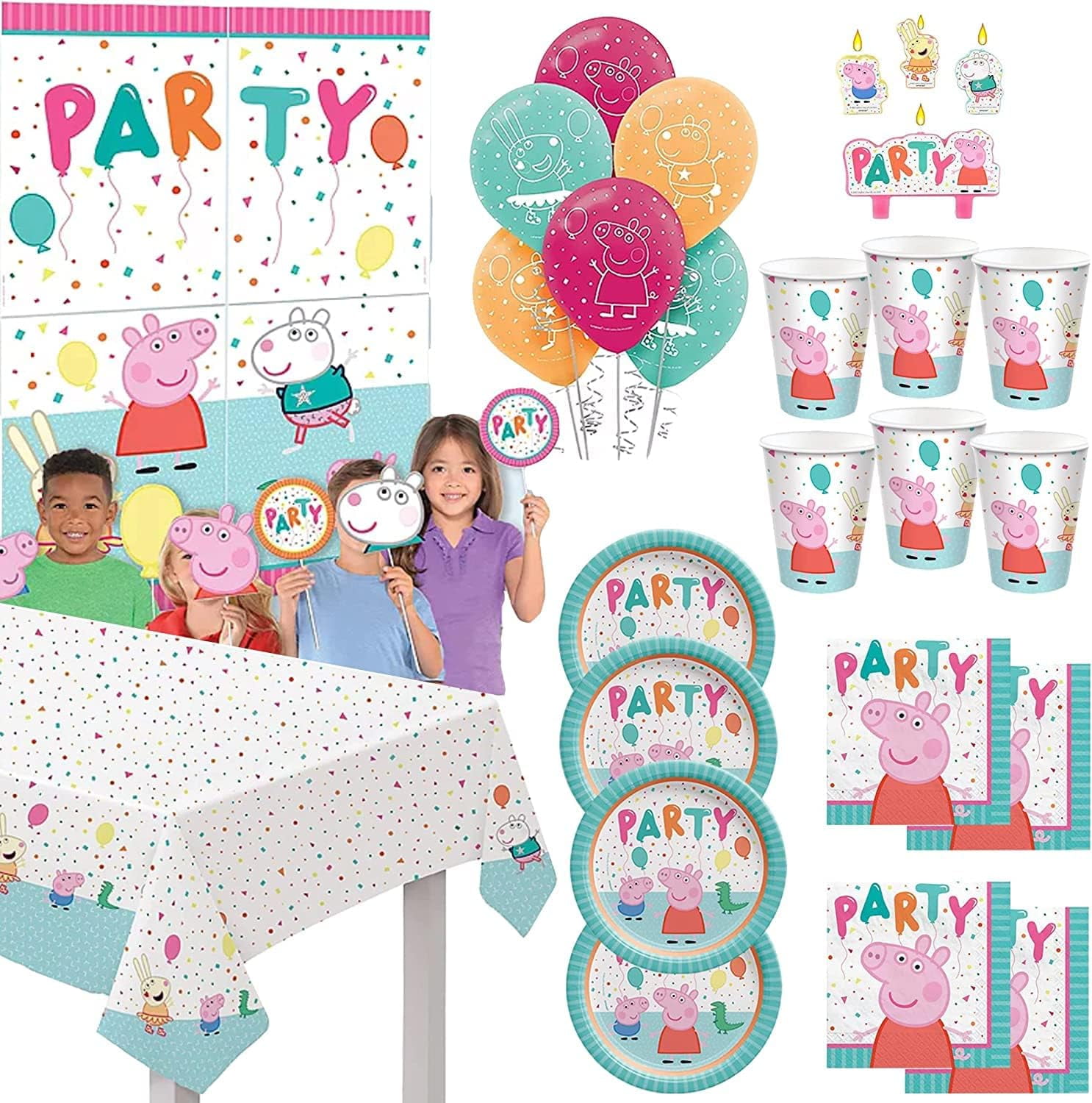Peppa Pig Birthday Party Supplies and Decoration Pack for 16 Plates — free download
