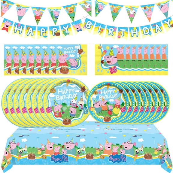 Peppa Pig Birthday Supplies Complete Set for 24 Guests