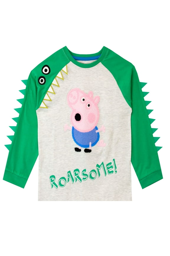 Boys George Pig Long Sleeve Top Gray Sizes 2T-8