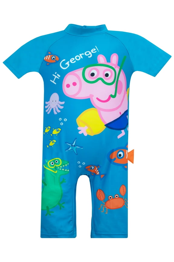 Boys George Pig Surfsuit Blue Sizes 18M-6