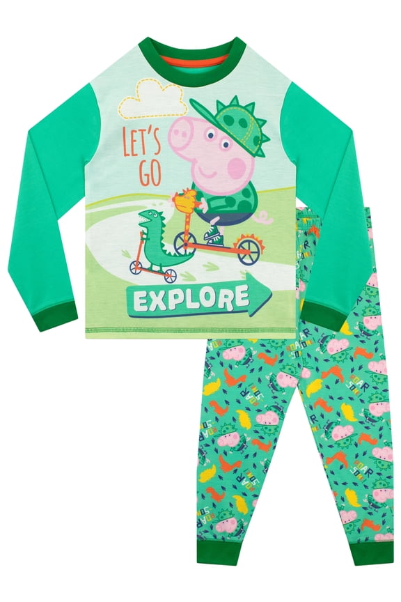 Boys Lets Go Explore Long Sleeve Pajamas Sizes 2T-8