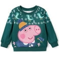 thumbnail image 1 of Peppa Pig Boys Sweatshirts George Green Ugly Christmas Graphic Tee Crewneck Pullover Kids Toddler 3-4T, 1 of 6