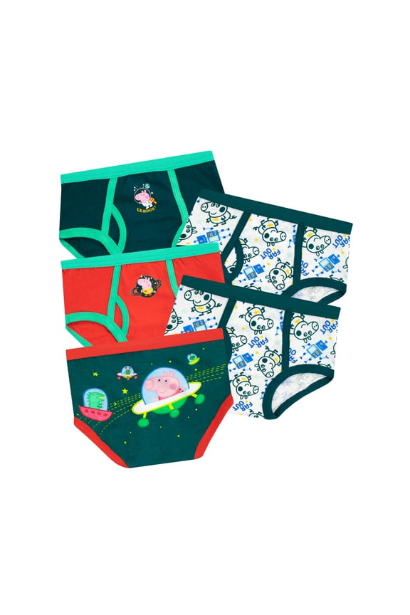 Boys Underwear Pack of 5 George Pig Multicolor Size 2T-8