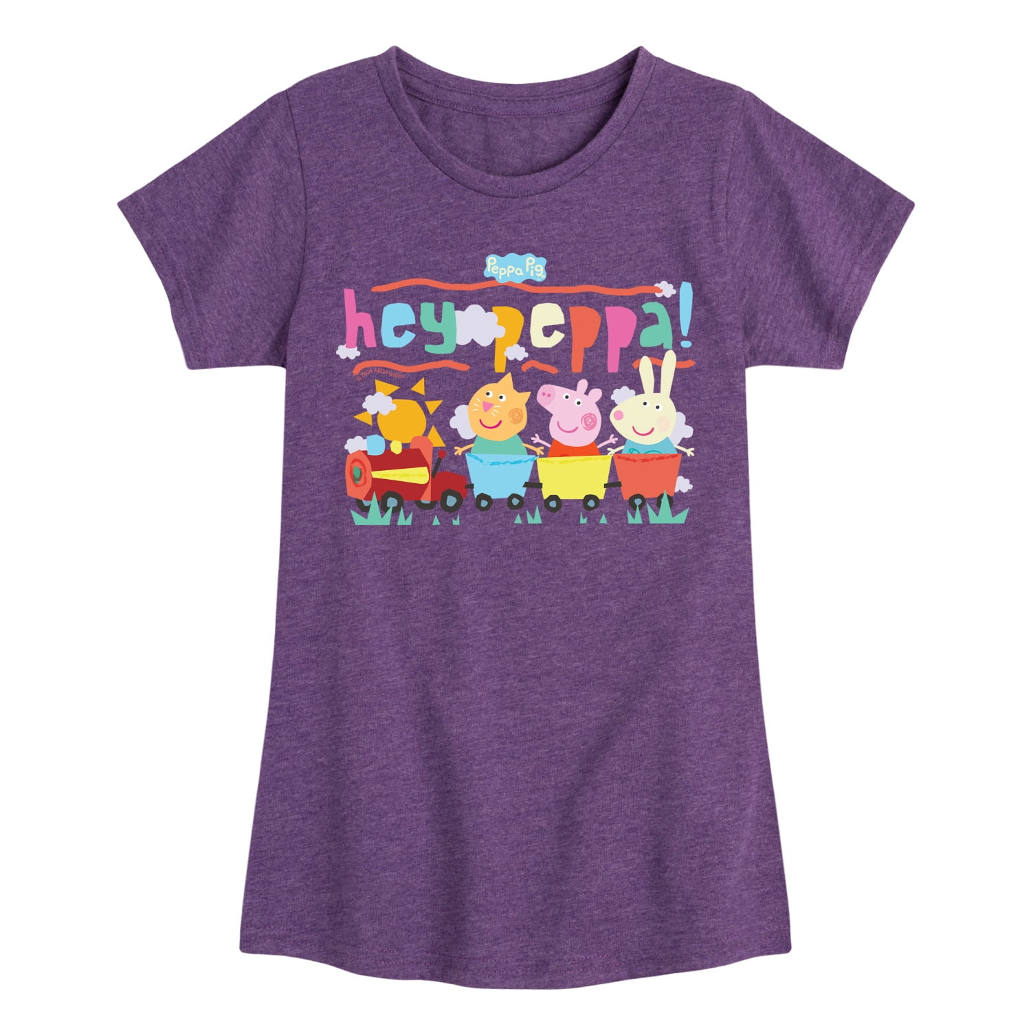 Peppa Pig - Candy Cat and Rebecca Rabbit Train Girls' Fitted Short ...