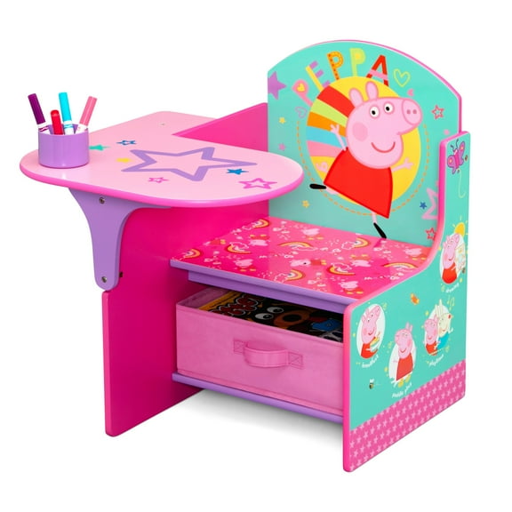 Peppa Pig Chair Desk with Storage Bin by Delta Children - Greenguard Gold Certified, Pink