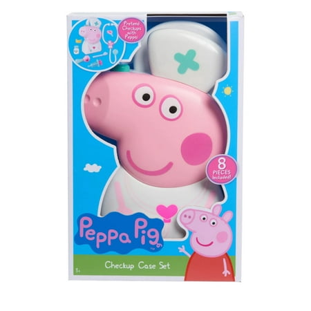 Peppa Pig Checkup Case Set with Carry Handle, 8-Piece Doctor Kit for Kids with Stethoscope, Kids Toys for Ages 3 up