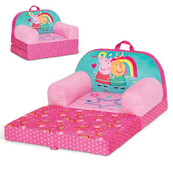 Peppa Pig Cozee Buddy Flip-Out Kids Chair by Delta Children - Greenguard Gold Certified, Pink