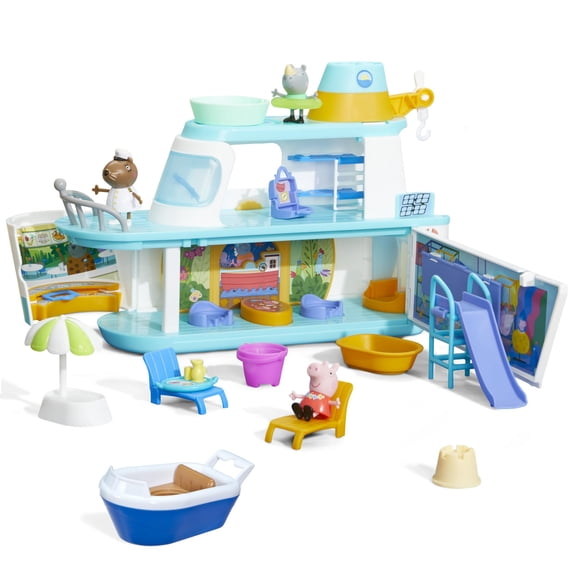 Peppa Pig's Cruise Ship, Multilevel Playset with 17 Pieces, Preschool Toys for 3 Year Old Girls and Boys and Up