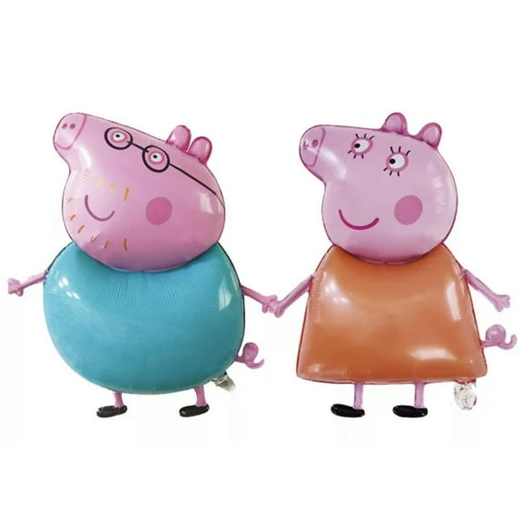 Peppa Pig Daddy & Mommy Balloons Helium Set of 2pcs Fun Birthday Party Decorations Jumbo