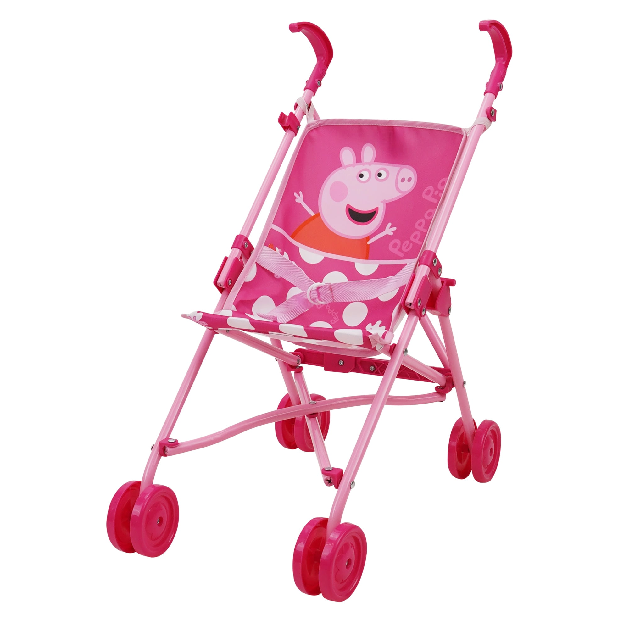 Peppa Pig: Doll Umbrella Stroller - Pink \u0026 White Dots - Fits Dolls up to 24\