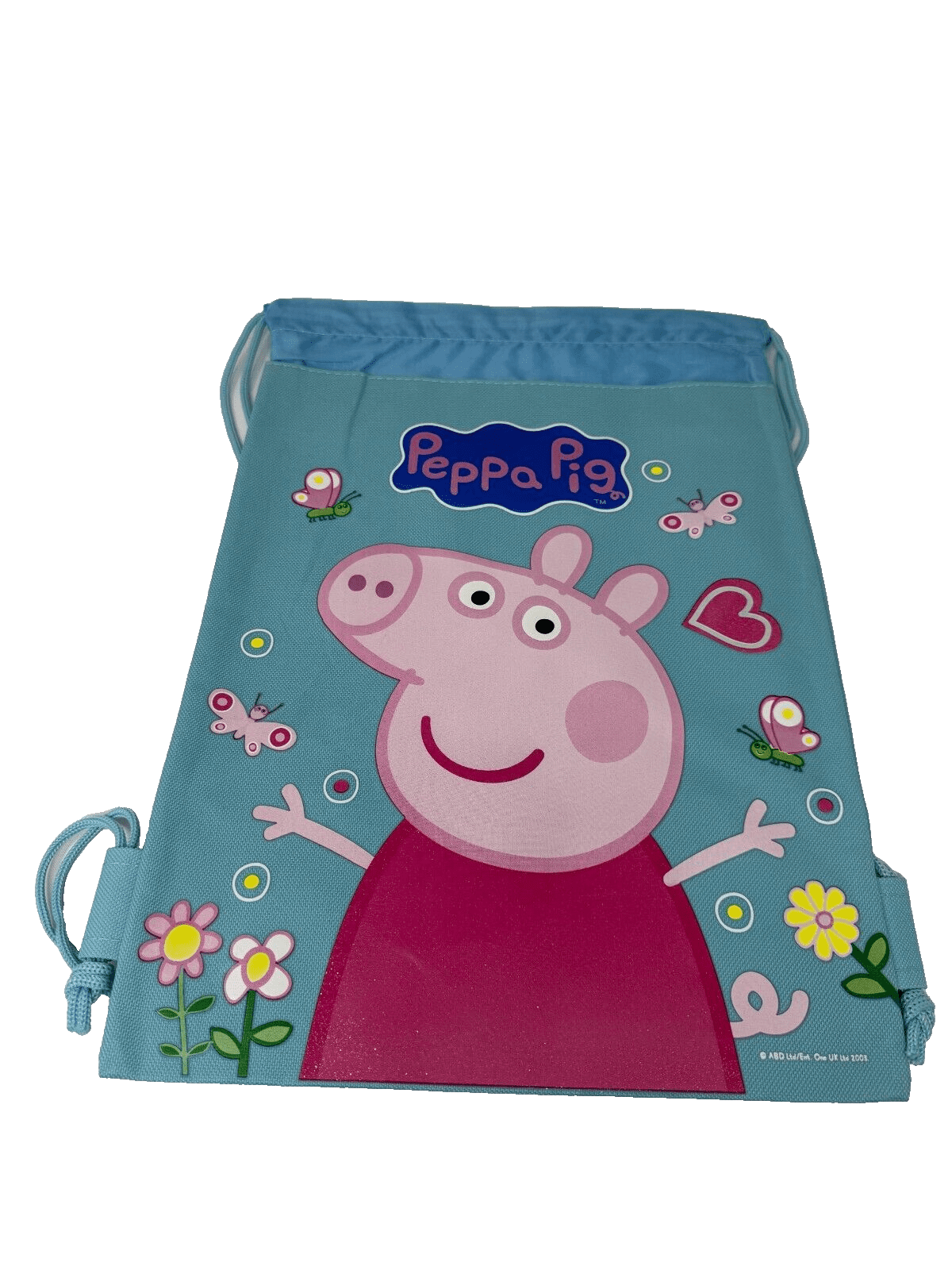 Peppa Pig Drawstring Backpack School Sport Grey Gym Bag BLUE