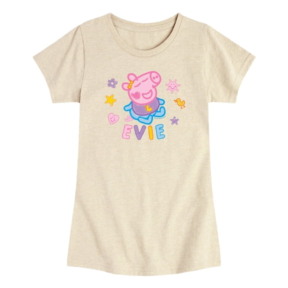 Peppa Pig - Evie Scribbles - Toddler Girls Short Sleeve T-Shirt