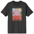 thumbnail image 1 of Peppa Pig Eye Roll Adult Charcoal Crew Neck Short Sleeve T-shirt - XXL, 1 of 7