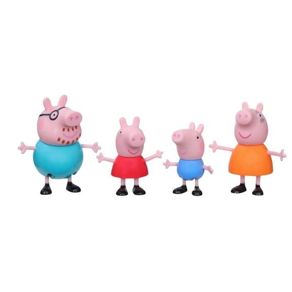 Peppa Pig Family 4pc Figure Set Mom Dad Brother George Rare NEW in Box