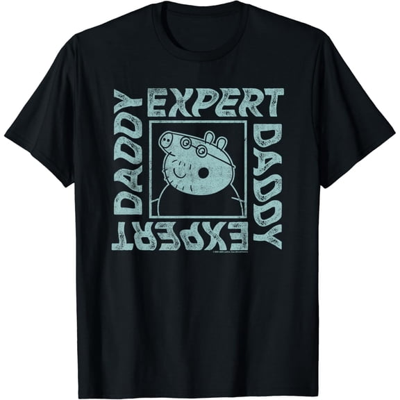 Peppa Pig Father'S Day Expert Daddy Vintage Faded Box Logo Shirt Unisex S-5Xl Hot Trending Shirt, Vintage Birthday Gift