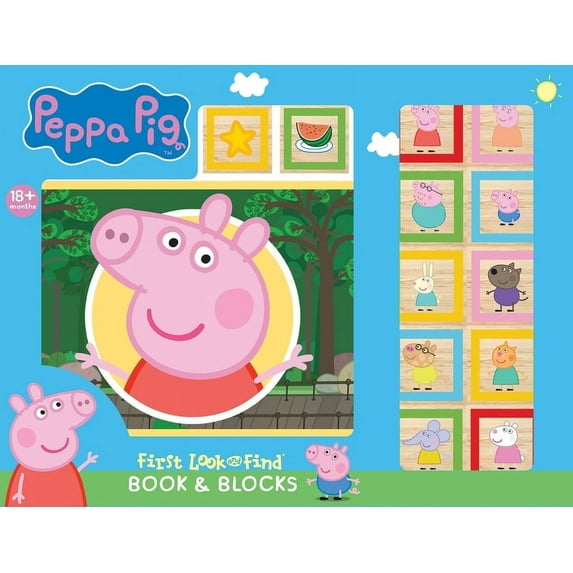 Peppa Pig: First Look and Find Book & Blocks, (Paperback)