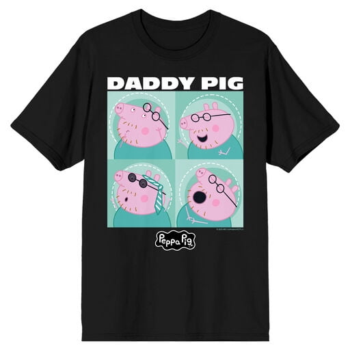 Peppa Pig Funny Daddy Pig Men's Black Short Sleeve Tee-5XL