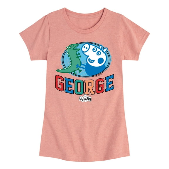 Peppa Pig - George Collegiate - Girls Toddler And Youth Fitted Short Sleeve Tee