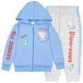 thumbnail image 1 of Peppa Pig George Pig Boy's 2 Piece Fleece Set - Dine-saws!! Zip Up Hoodie and Joggers Bundle for Kids and Toddlers (Size 3T-8), 1 of 13
