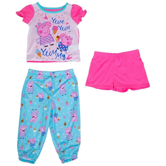 Peppa Pig George and Peppa 3-Piece Pajama Set-Toddler 4T