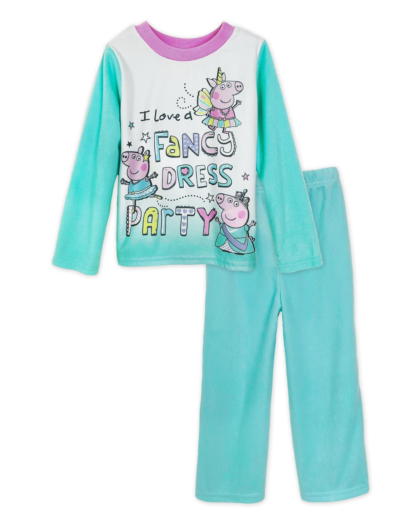 Peppa Pig Toddler Girl s I Love a Fancy Dress Party Fleece Pajama Set Size 2T