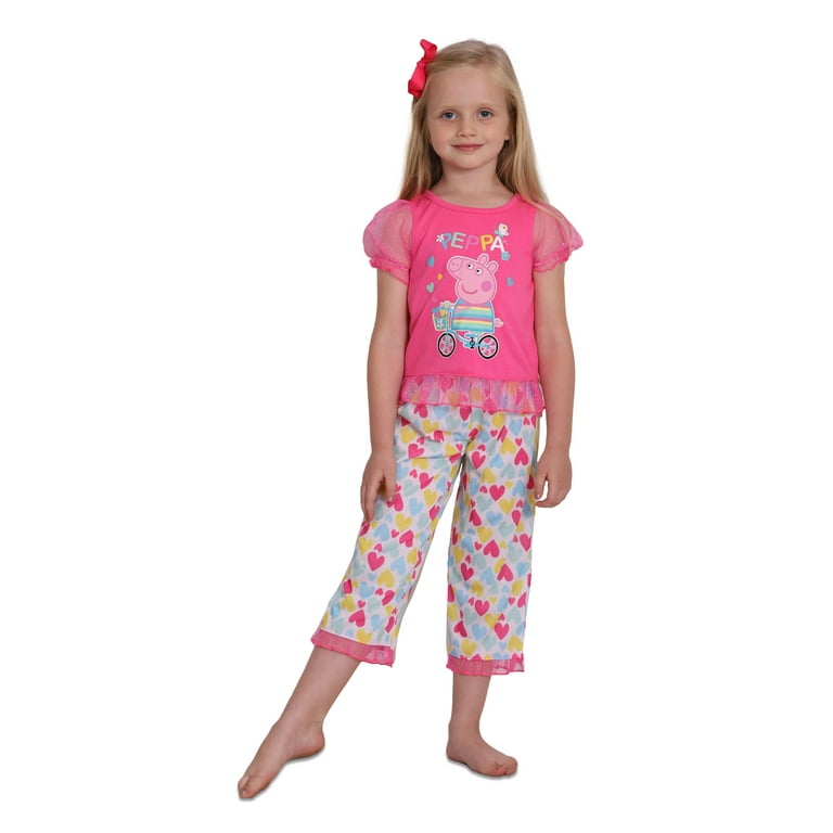 Peppa Pig Girls Cuddle Pajama Set Top and Pants Sleepwear Pink Size 3T Walmart